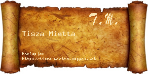 Tisza Mietta névjegykártya